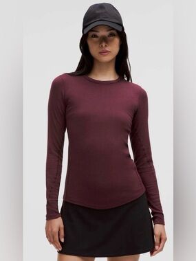 Lululemon Long Sleeve Crew Neck Maroons Tshirt Soft 6 M